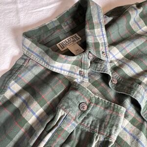 Duluth Trading Co Flannel Shirt 3XL Relaxed Fit 100% Cotton Plaid Long Sleeve